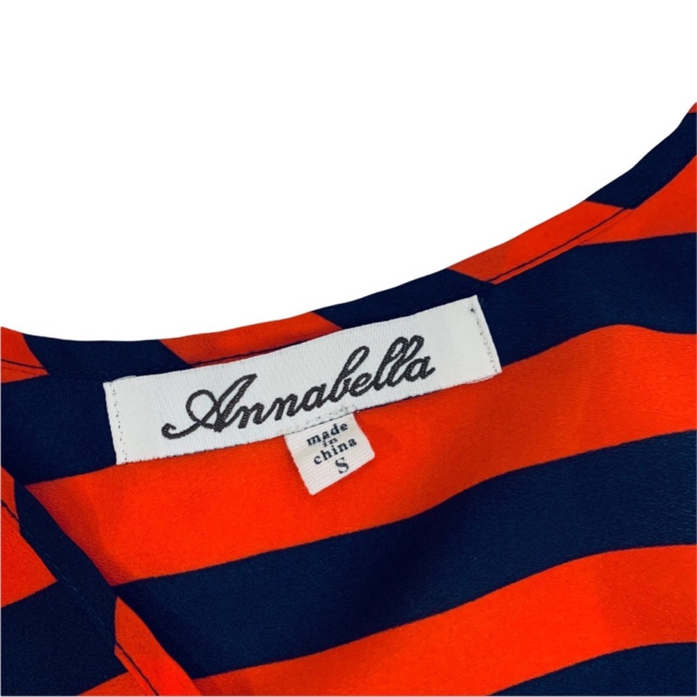 ANNABELLA / Navy Blue & Red Stripe Tank Top / Small / Emo Hipster Punk Preppy - Picture 5 of 5